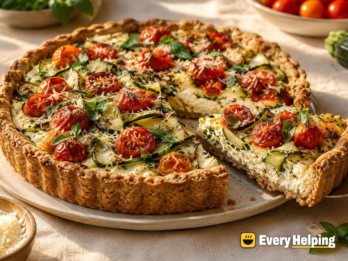 Zucchini Cherry Tomato Ricotta Tarts