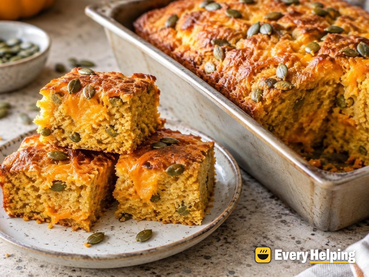 Smoky Cheddar Pumpkin Cornbread Loaf