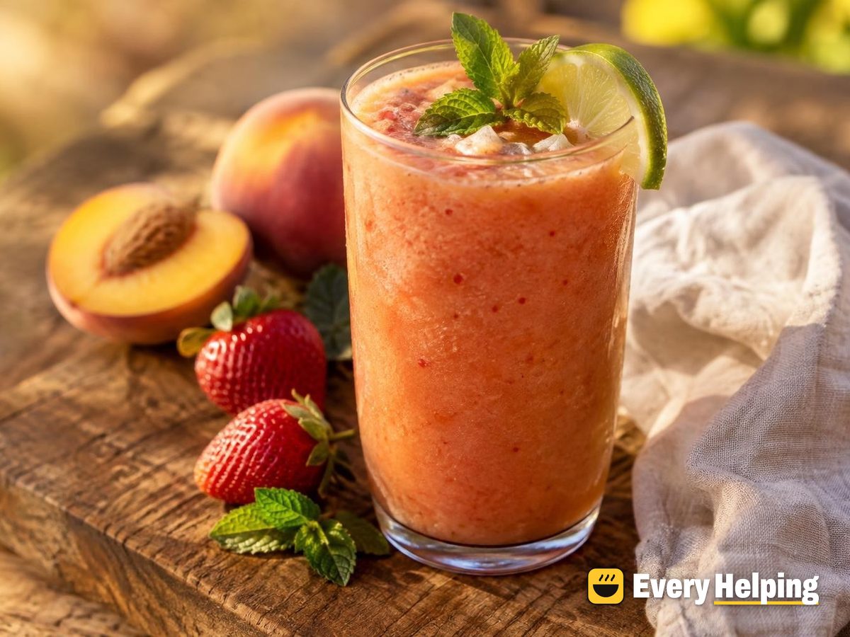 Strawberry-Peach Agua Fresca with Mint