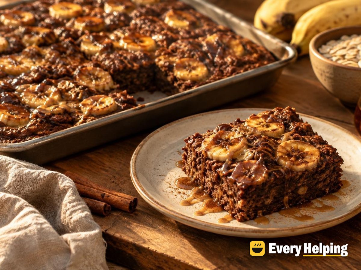 Sheet-Pan Chocolate Banana Oat Pancakes