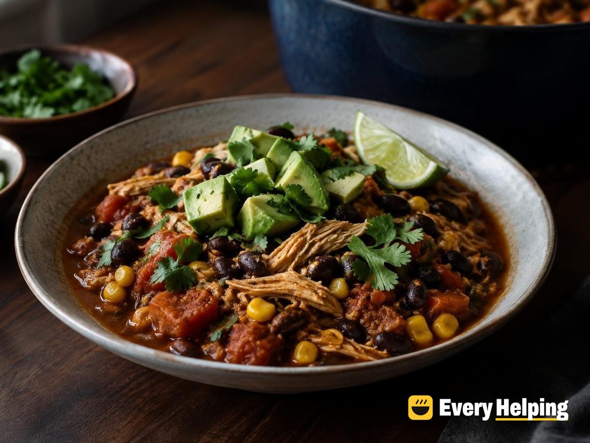 Chicken Thigh Tinga Stew with Black Beans