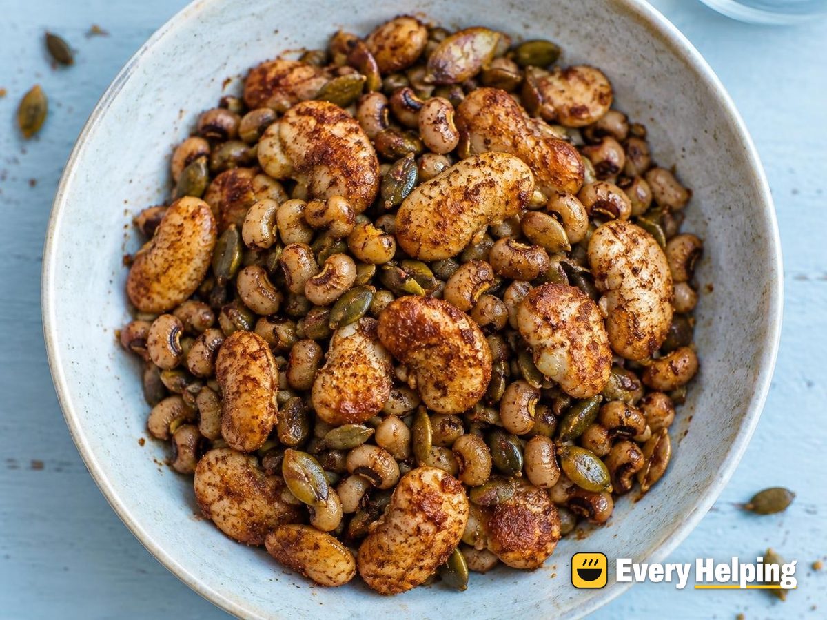 Crispy Cinnamon-Chili Butter Beans and Pepitas