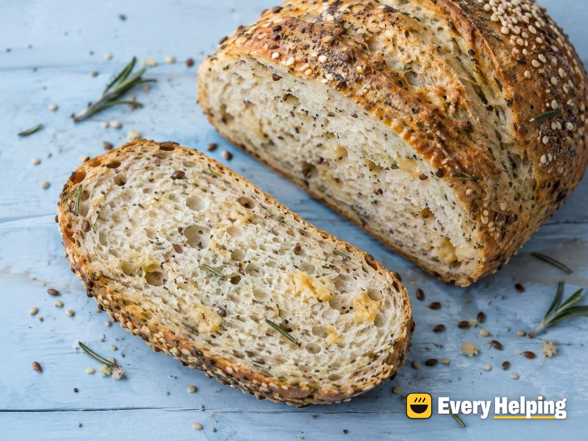 Soft Rosemary Parmesan Seeded Sourdough Batard