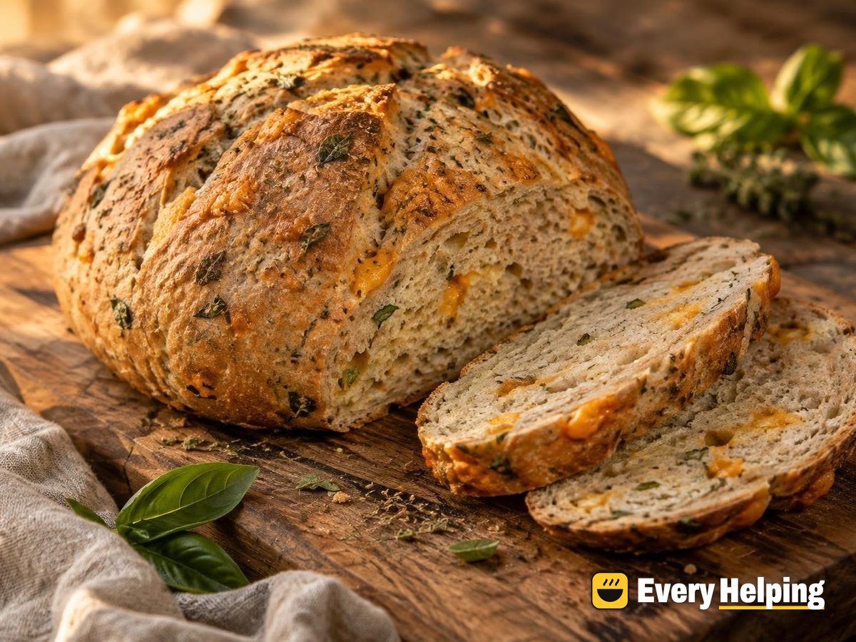 Soft Whole Wheat Cheddar Basil Boule