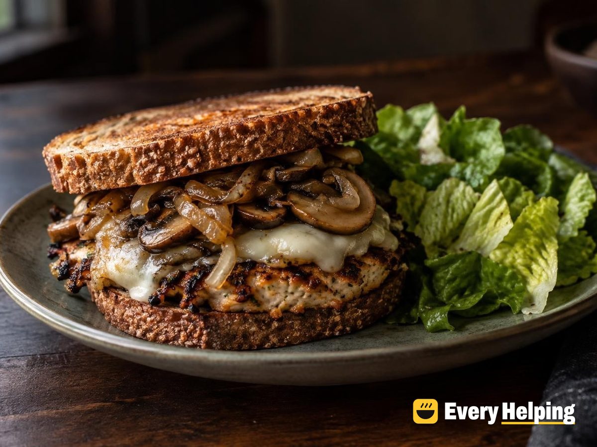 Garlic-Thyme Chicken Smash Burgers with Mushrooms