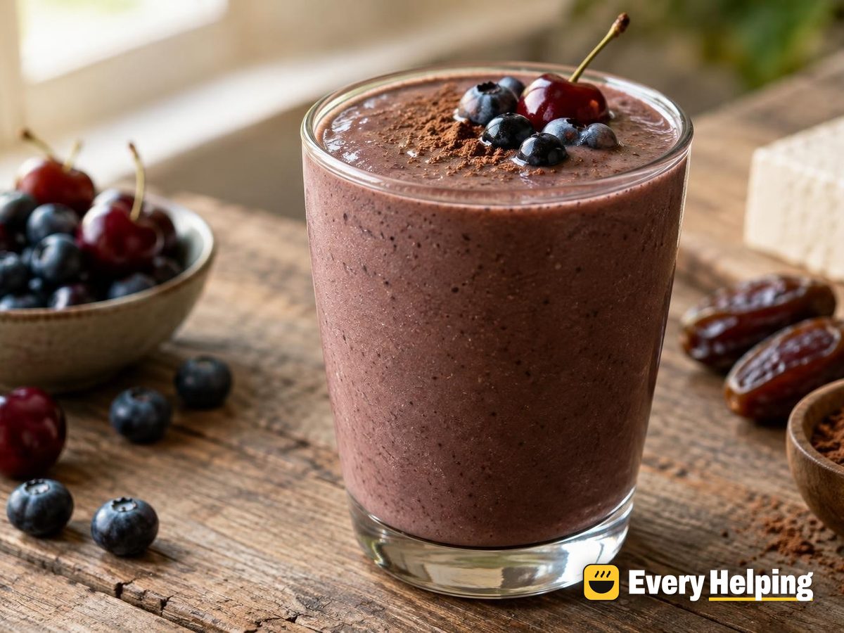 Chocolate Cherry Blueberry Soy Smoothie