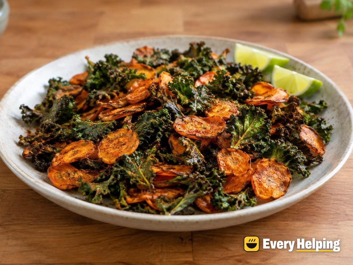 Cumin Lime Kale and Carrot Chips