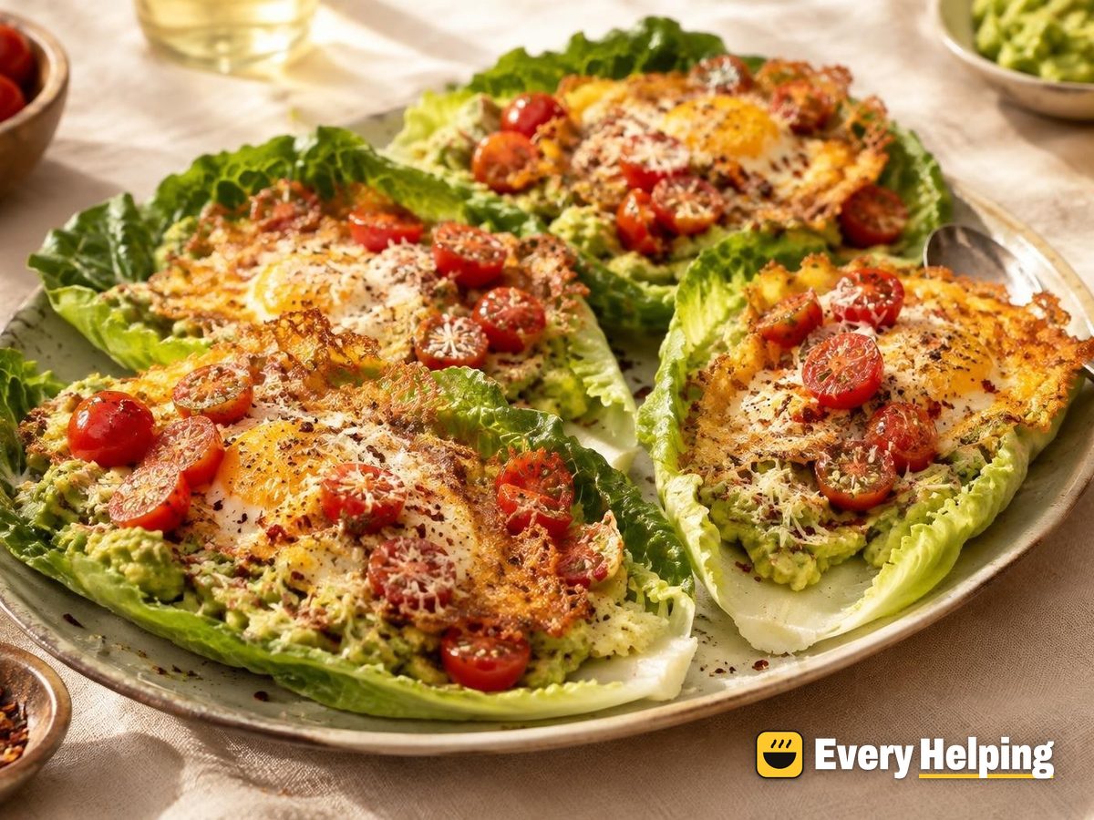 Parmesan Egg Frico Lettuce Boats with Avocado
