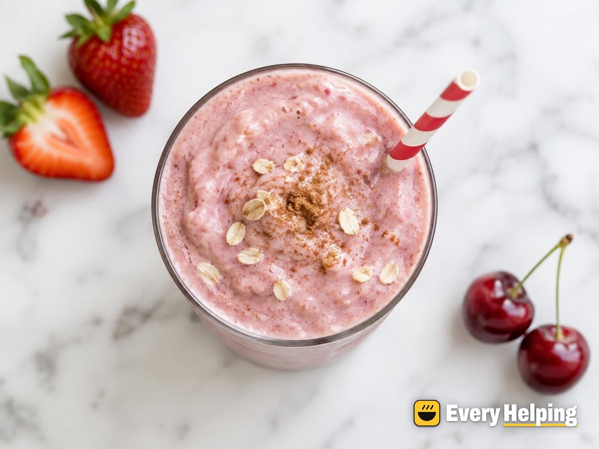 Strawberry Cherry Vanilla Cottage Cheese Shake