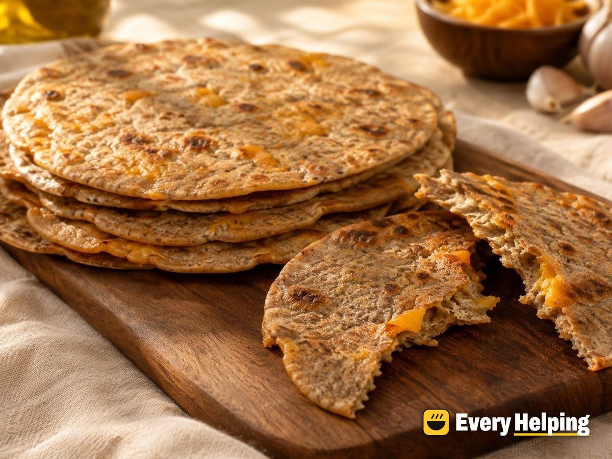 Cheddar Garlic Rye Tortillas