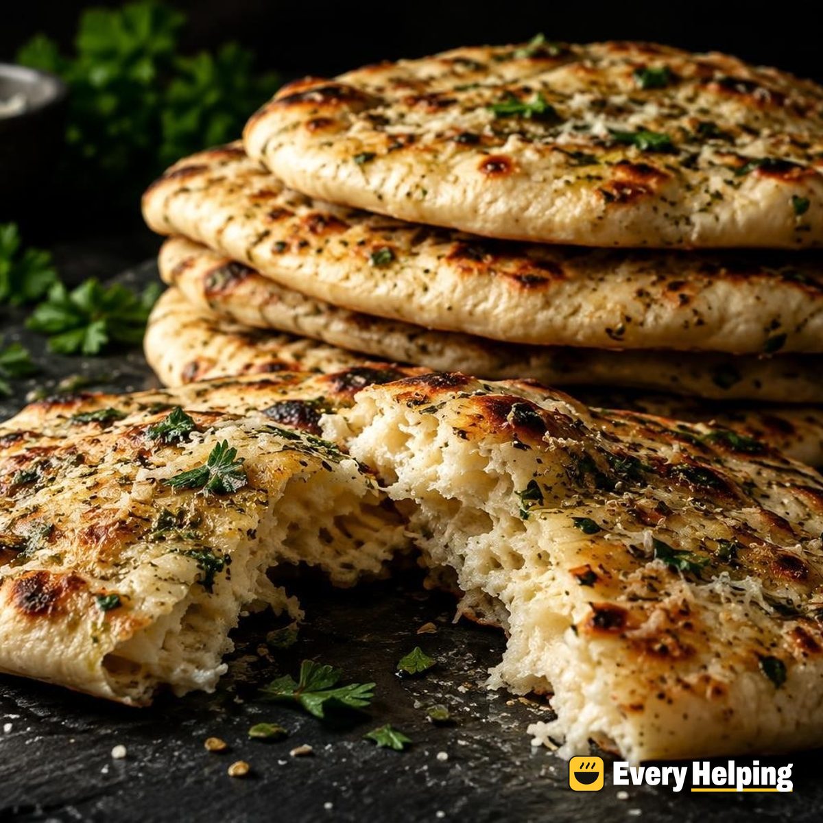 Parmesan-Oregano Yogurt Skillet Pita