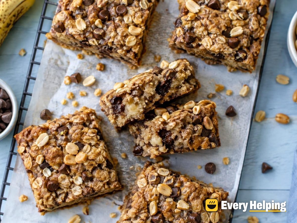 Peanut Butter Banana Chocolate Chip Oat Bars