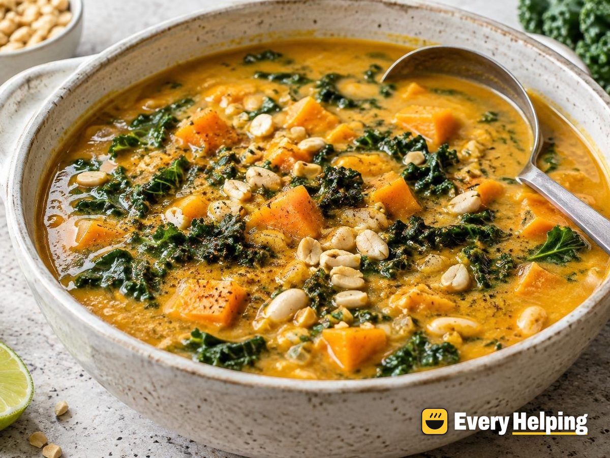 Sweet Potato Kale Soup with Ginger