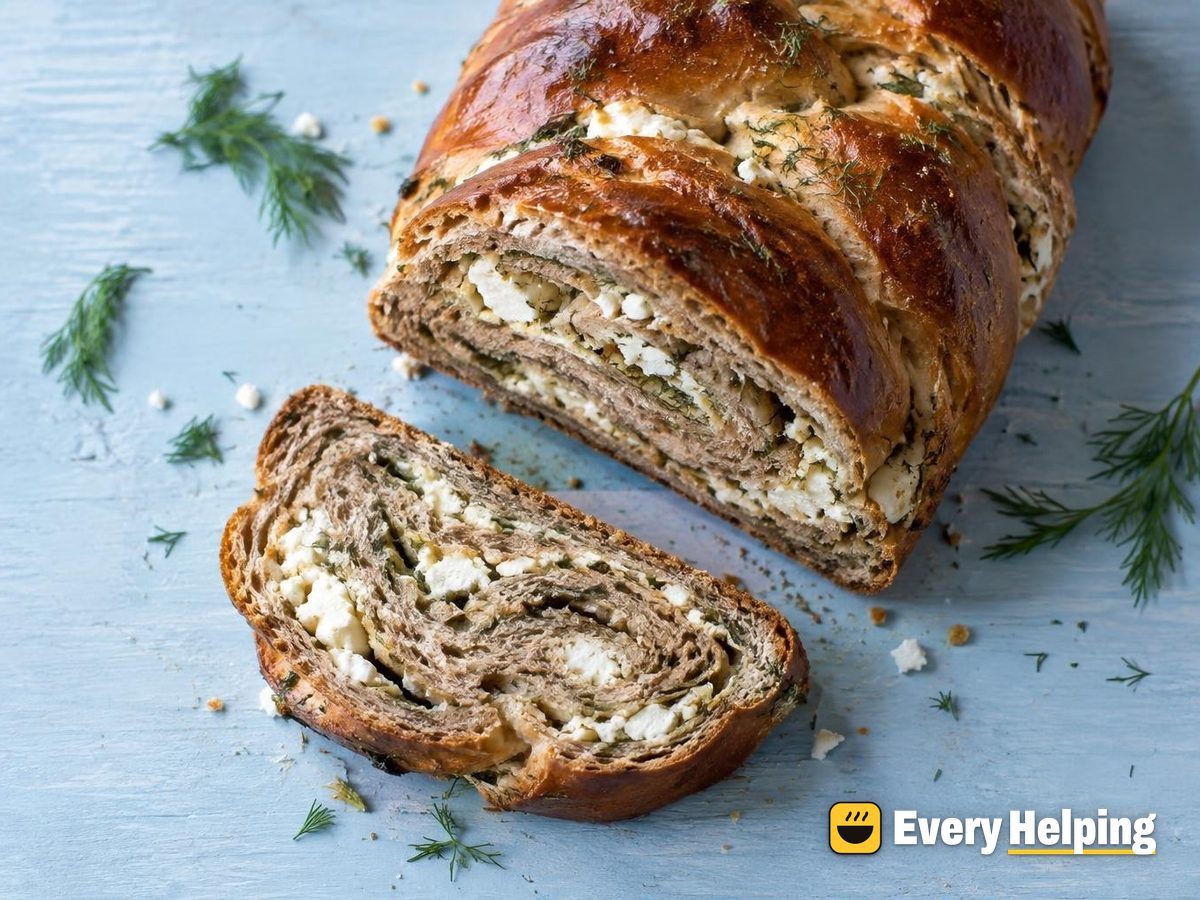 Feta and Dill Rye Braid