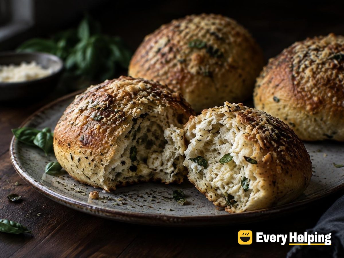 Parmesan Ricotta Spelt Burger Buns with Garlic Basil