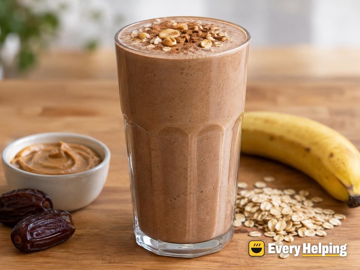 Chocolate Peanut Butter Tofu Shake with Oats