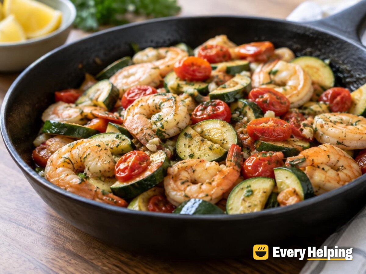 Garlic shrimp and zucchini skillet