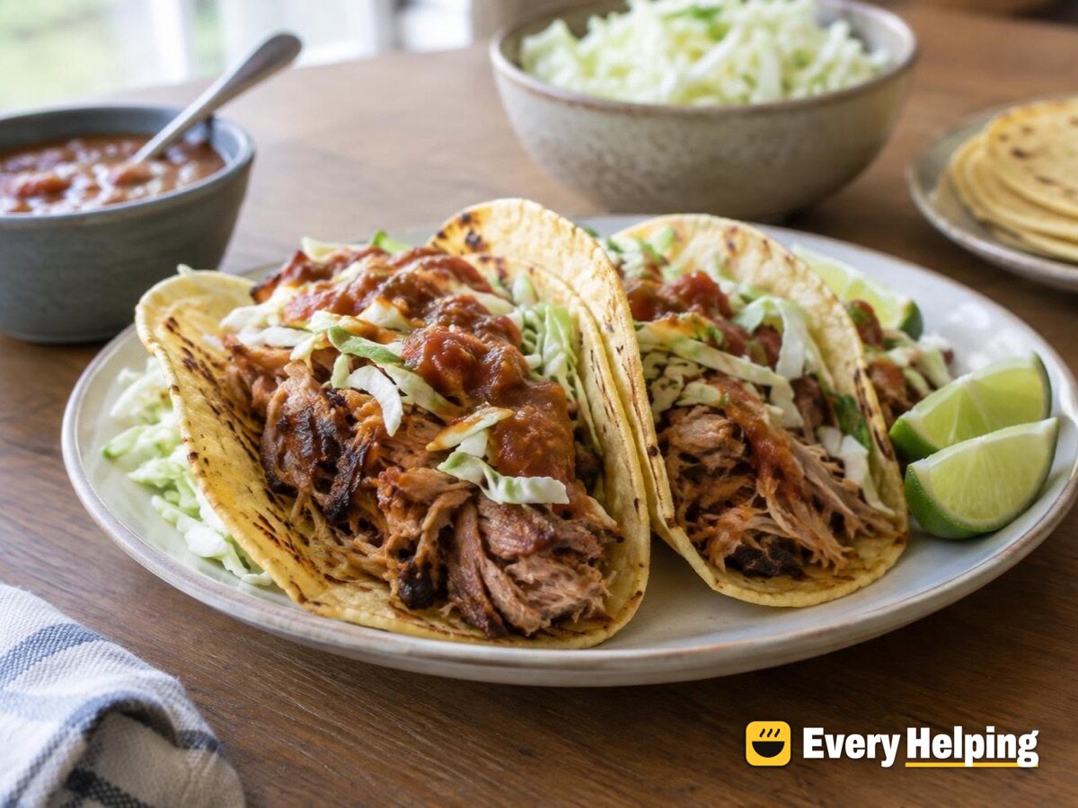 Slow-cooker pork carnitas tacos