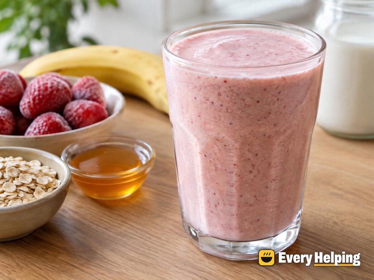Strawberry banana kefir smoothie