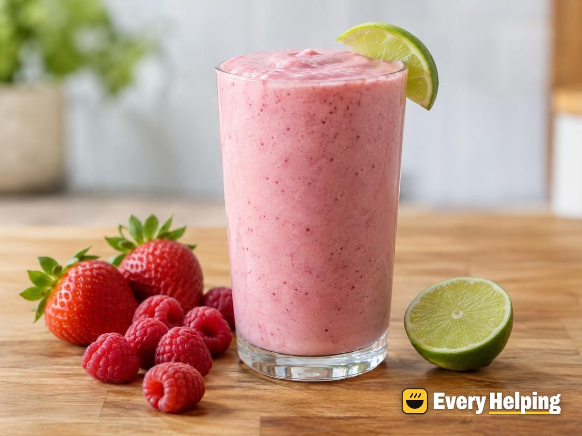 Coconut Strawberry Raspberry Lime Smoothie