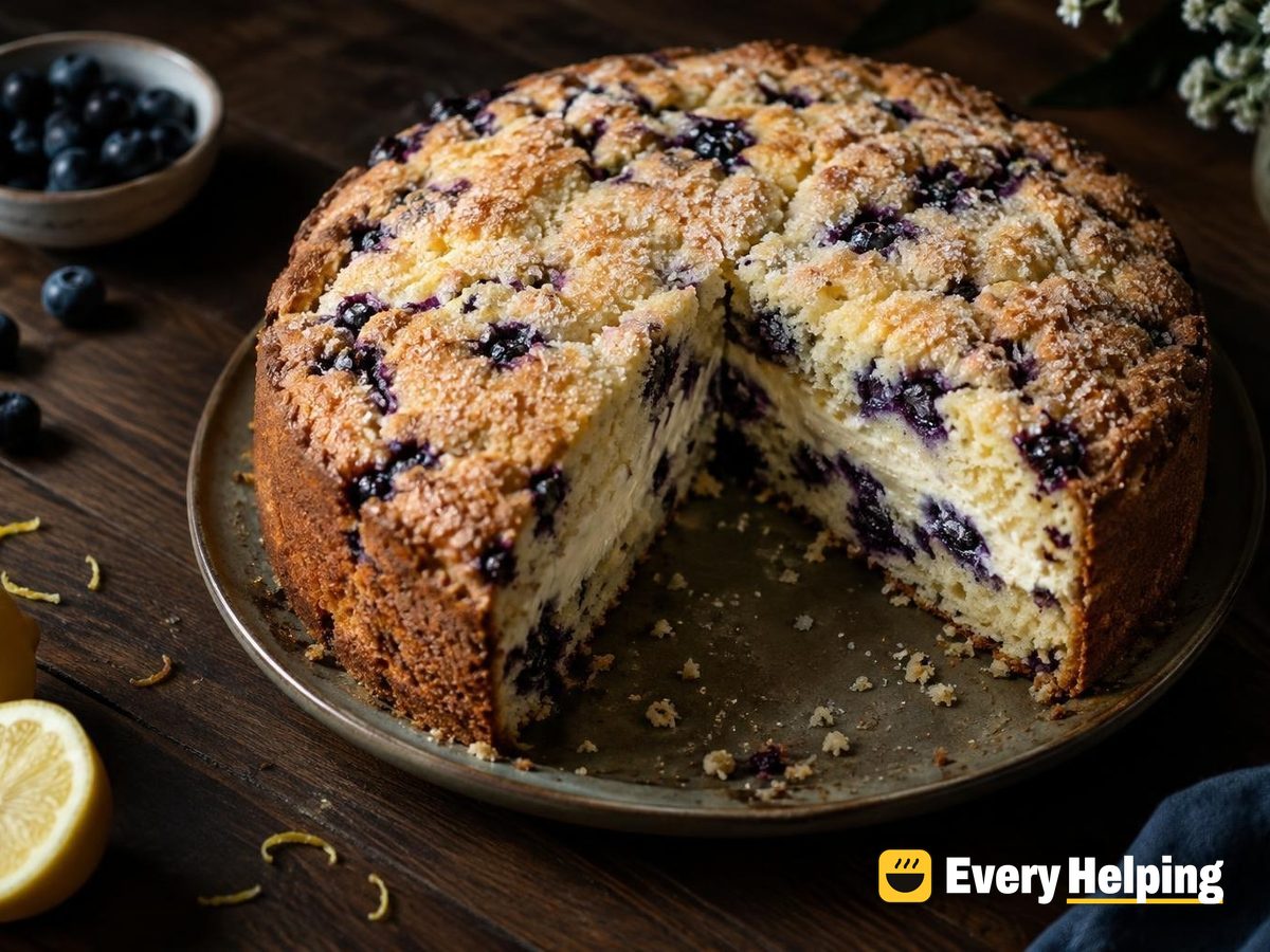 Blueberry Lemon Snack Cake with Vanilla Filling