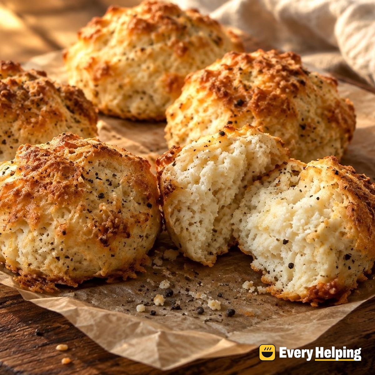 Ricotta Parmesan Cacio e Pepe Drop Biscuits