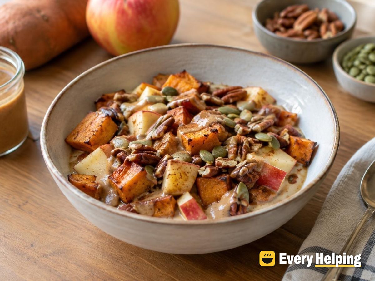 Air-Fryer Sweet Potato Apple Breakfast Bowls