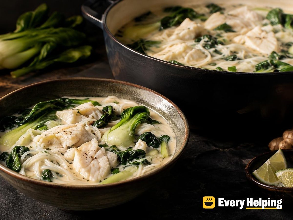 Thai-Style Coconut Cod Soup with Bok Choy