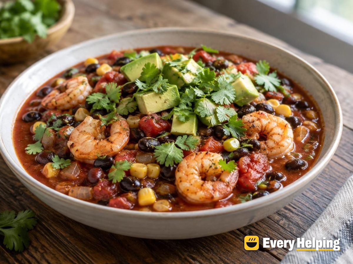 Chipotle-Style Shrimp and Black Bean Chili
