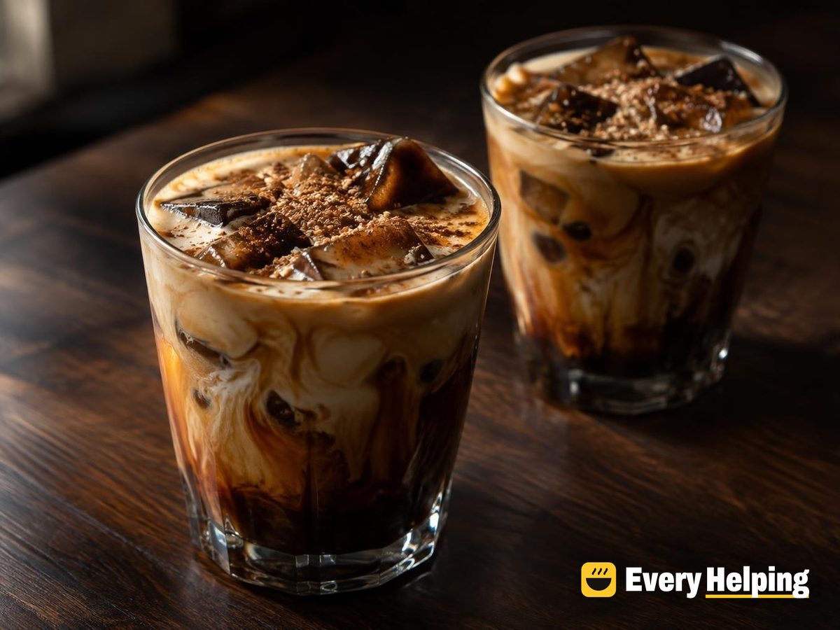 Gingerbread Brown Sugar Iced Americano with Coffee Cubes