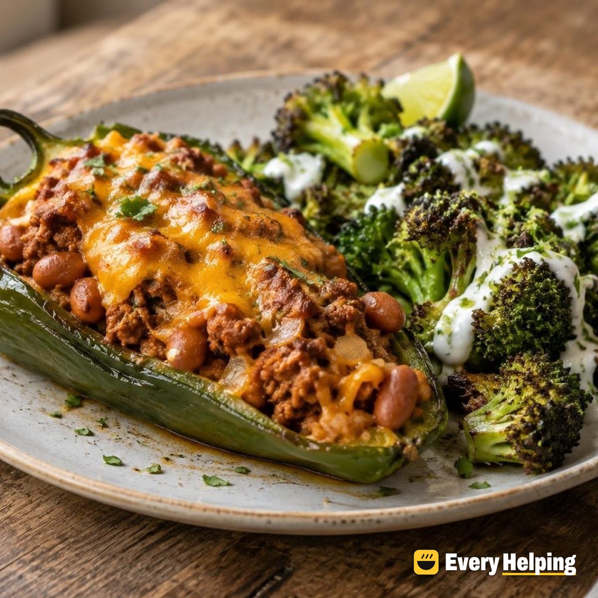 Chorizo-Spiced Pork Stuffed Poblano-Style Peppers