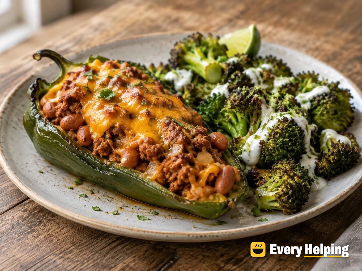 Chorizo-Spiced Pork Stuffed Poblano-Style Peppers