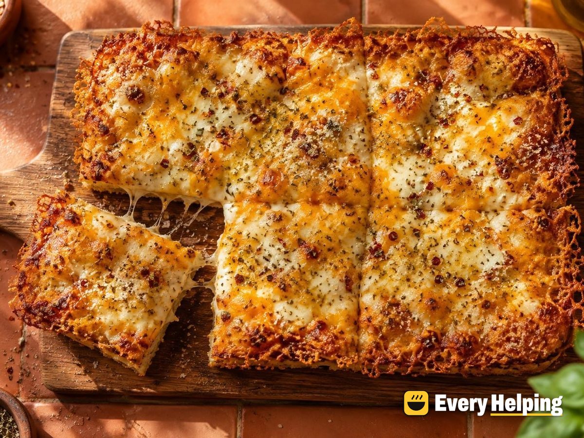 Crispy Cheddar-Edge Garlic Oil Pan Pizzas