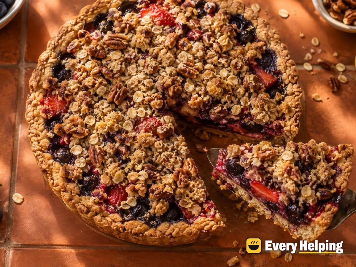 Baked Mixed Berry Crumb Tarts with Oat Crust