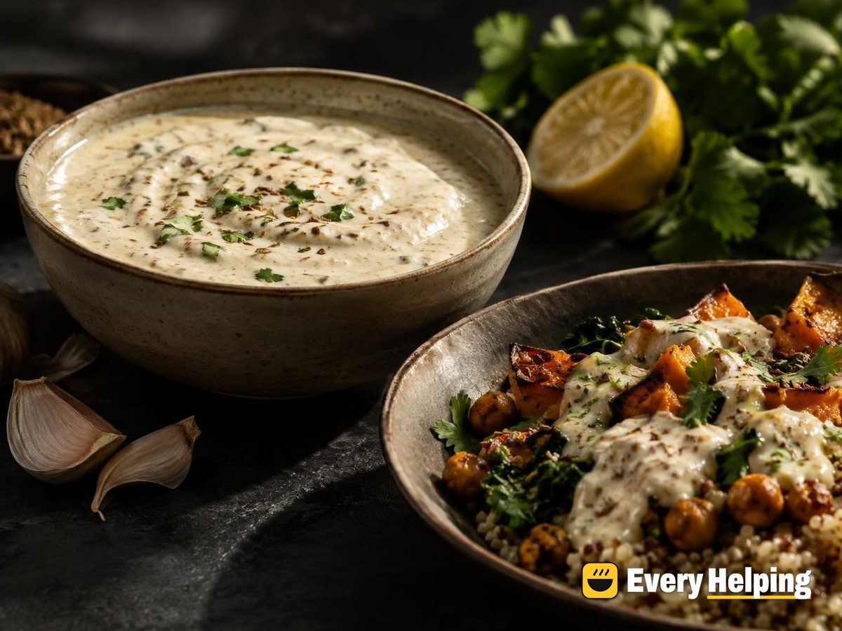 Garlic Tahini Yogurt Dressing with Cumin