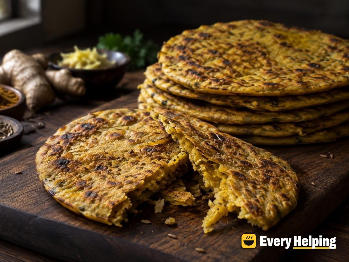 Turmeric-Ginger Spelt Parathas with Cumin