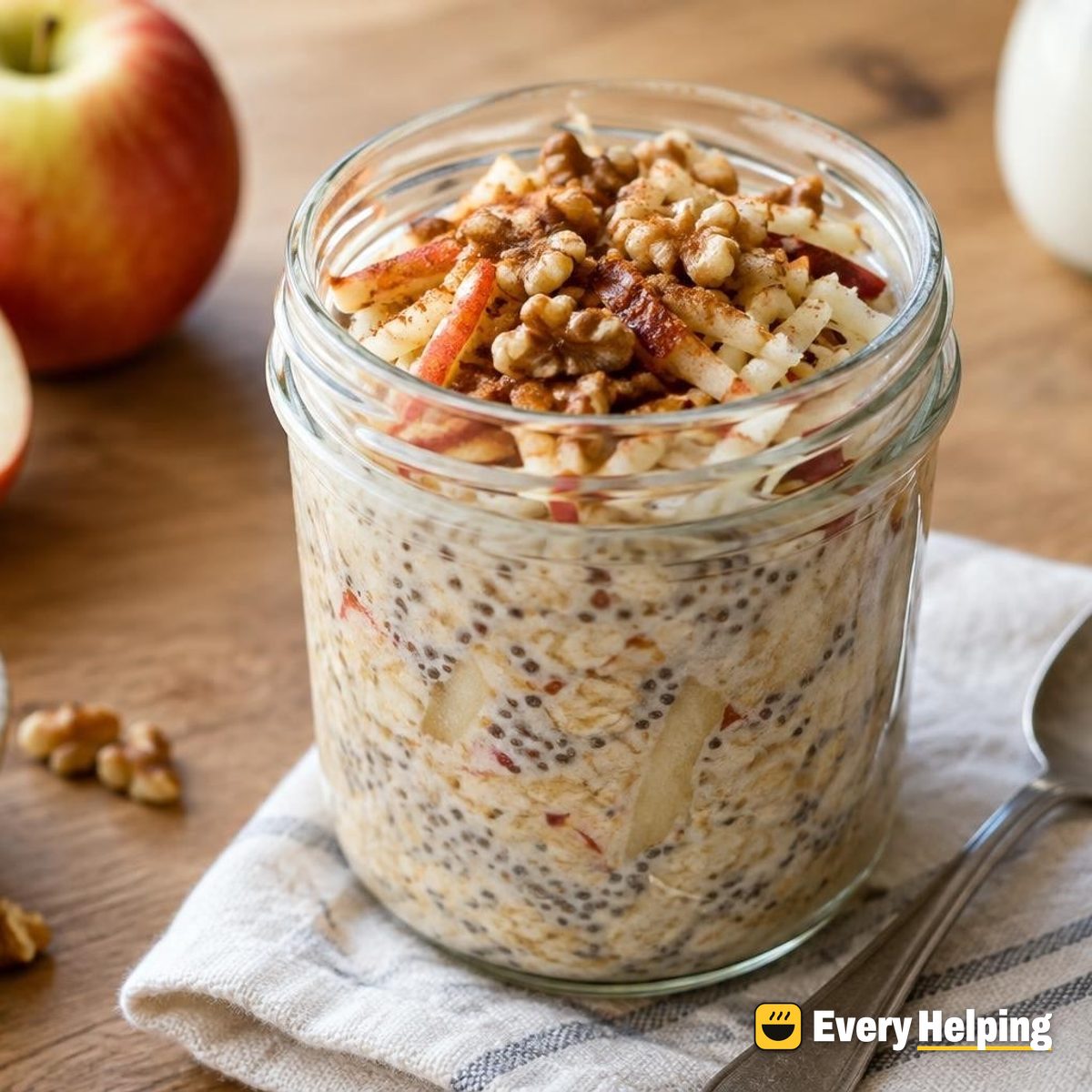 Apple Pie Overnight Oats with Chia