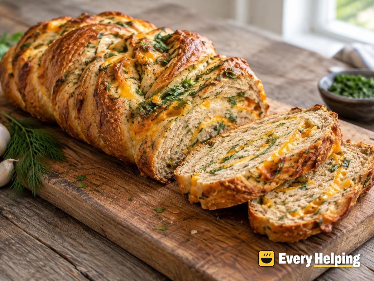 Whole Wheat Garlic-Parsley Cheddar Braid