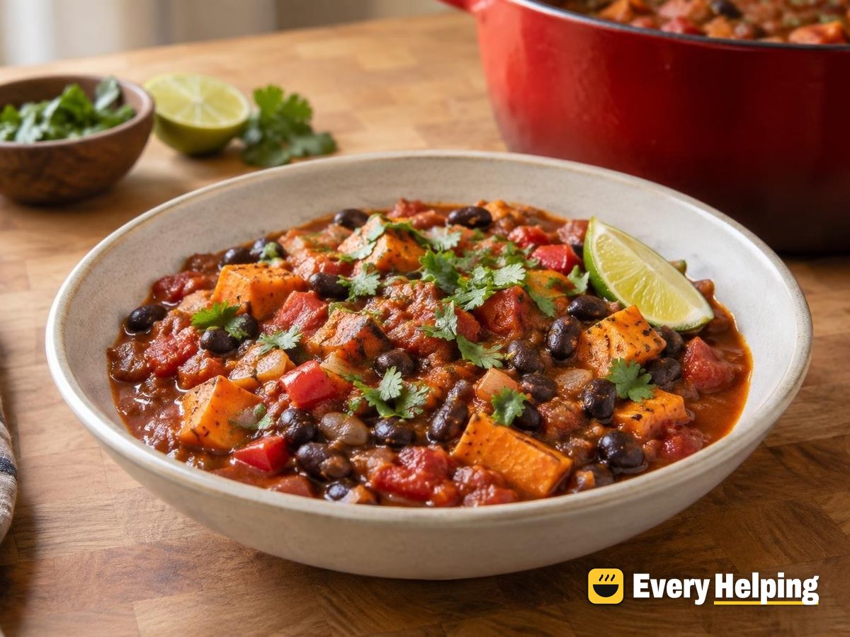 Smoky Sweet Potato and Black Bean Chili