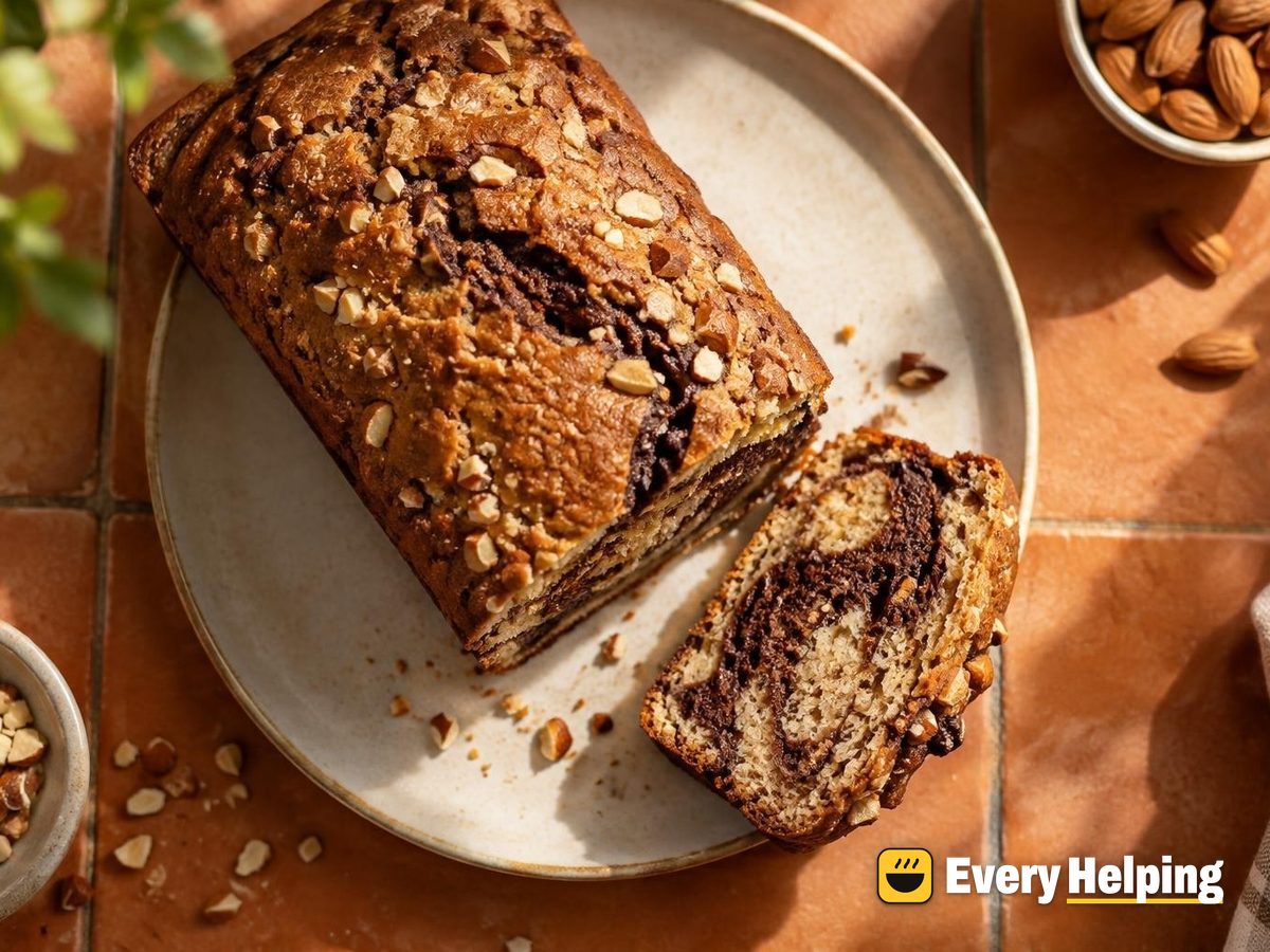 Almond Butter Loaf Cake with Cocoa Swirl