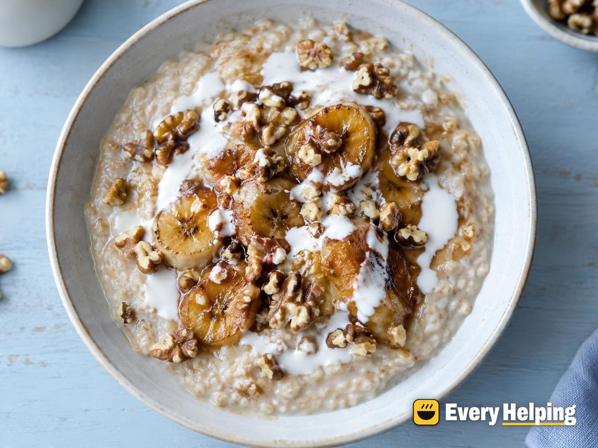 Oat Milk Porridge with Caramelized Bananas