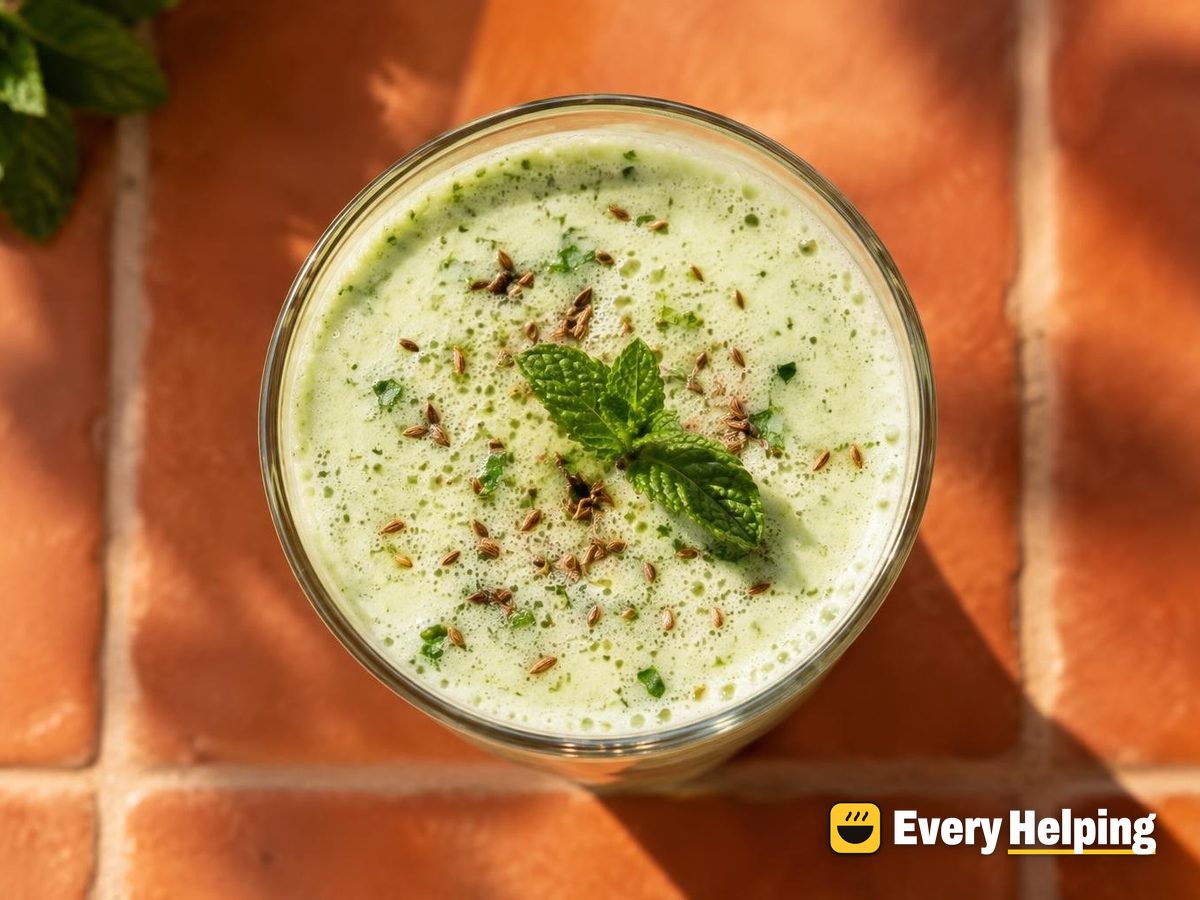 Salted Ginger Mint Lassi with Toasted Cumin