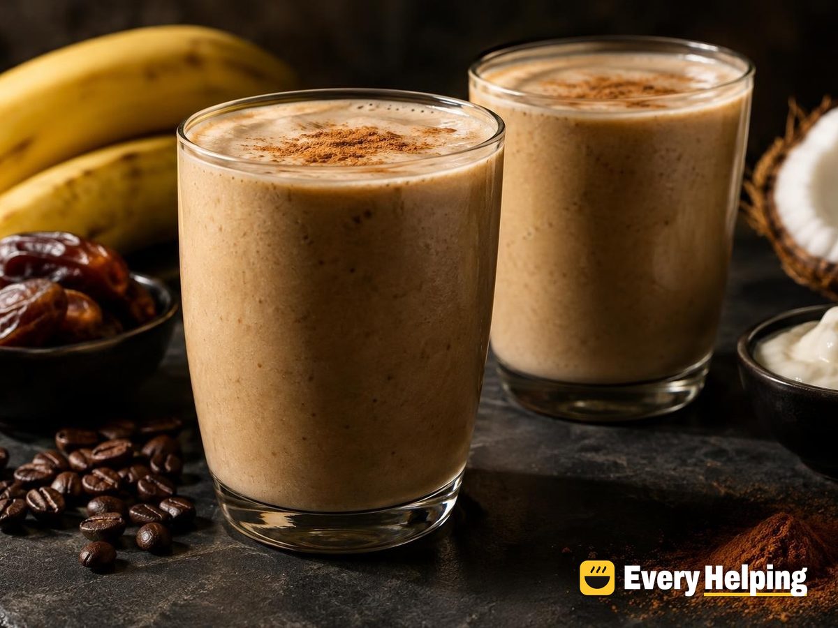 Coffee Cinnamon Banana Coconut Protein Smoothie