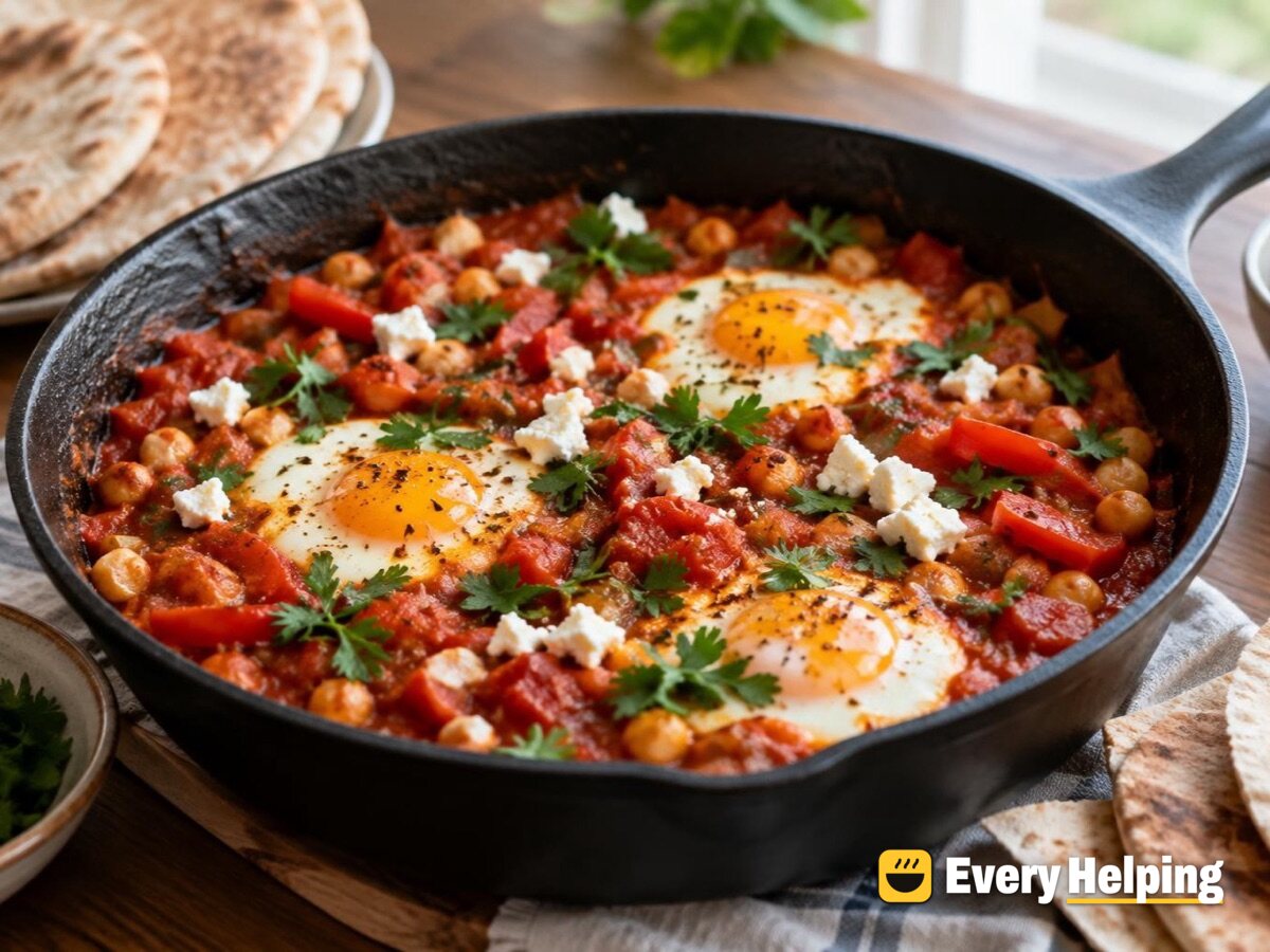 Skillet Shakshuka with Chickpeas and Feta