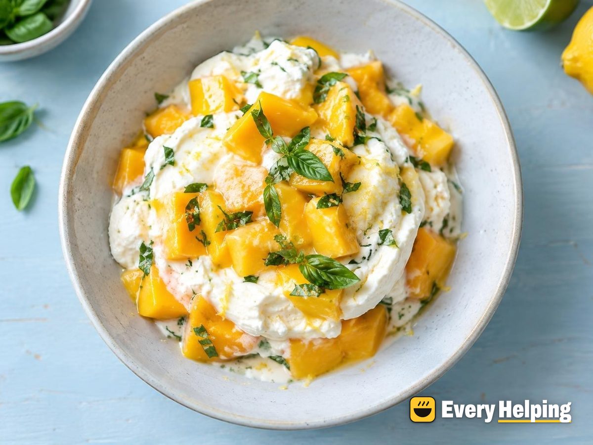 Whipped Ricotta Mango Basil Parfait