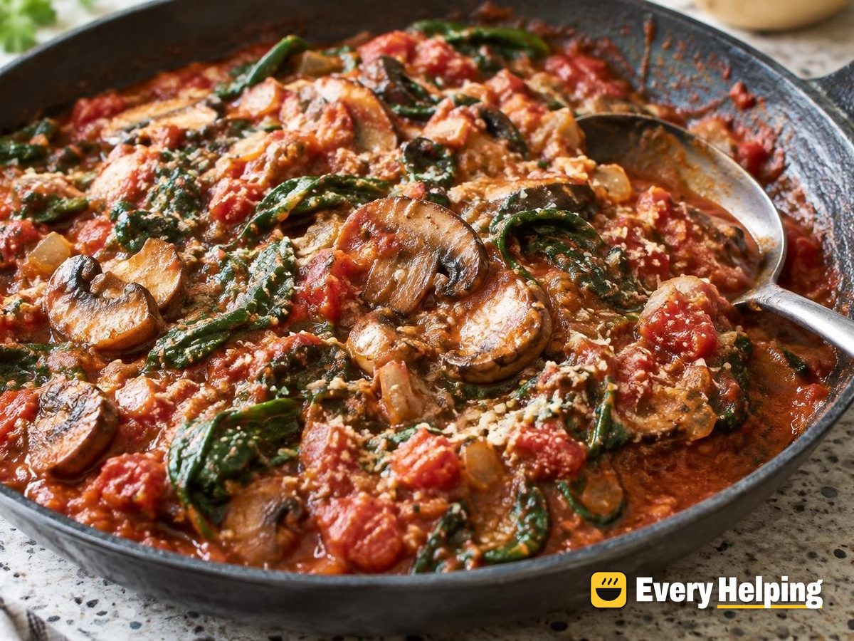 Mushroom Spinach Parmesan Pizza Sauce