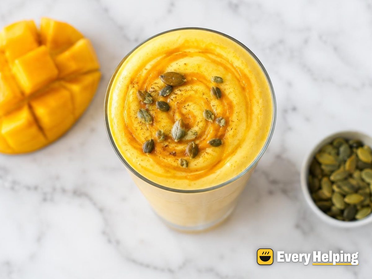 Mango Lassi with Cardamom-Turmeric Swirl