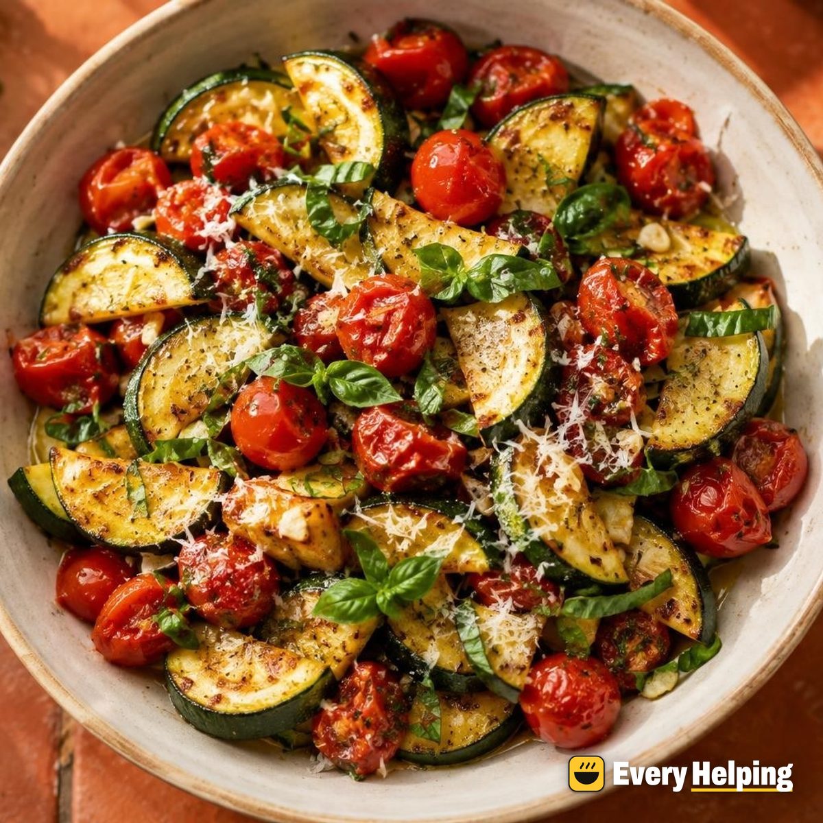 Garlic Herb Sautéed Zucchini and Cherry Tomatoes