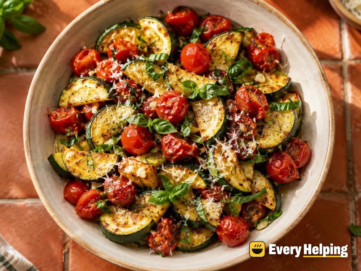 Garlic Herb Sautéed Zucchini and Cherry Tomatoes