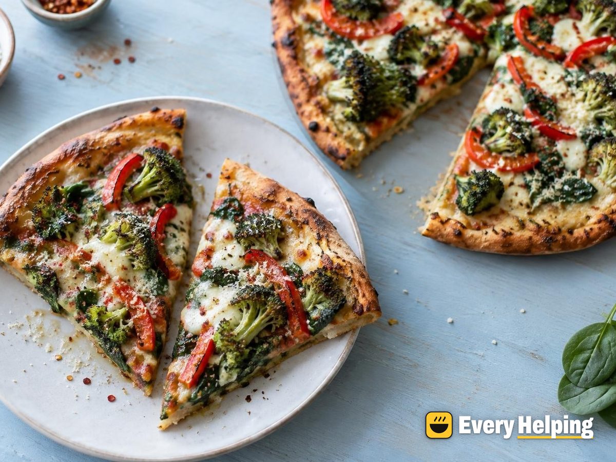 New York Garlic Oil Pizzas with Charred Broccoli